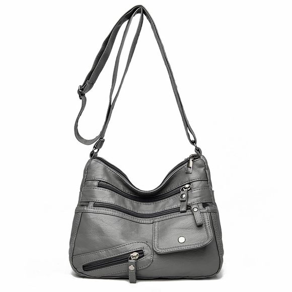 Soft Leather Multi-Pocket Shoulder Bag - Retro Sling Hobo Tote Bag -_- - Picture 1 of 7